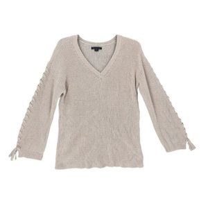 American Eagle Outfitters Womens Sweater Medium Beige Pullover Long Sleeve EUC